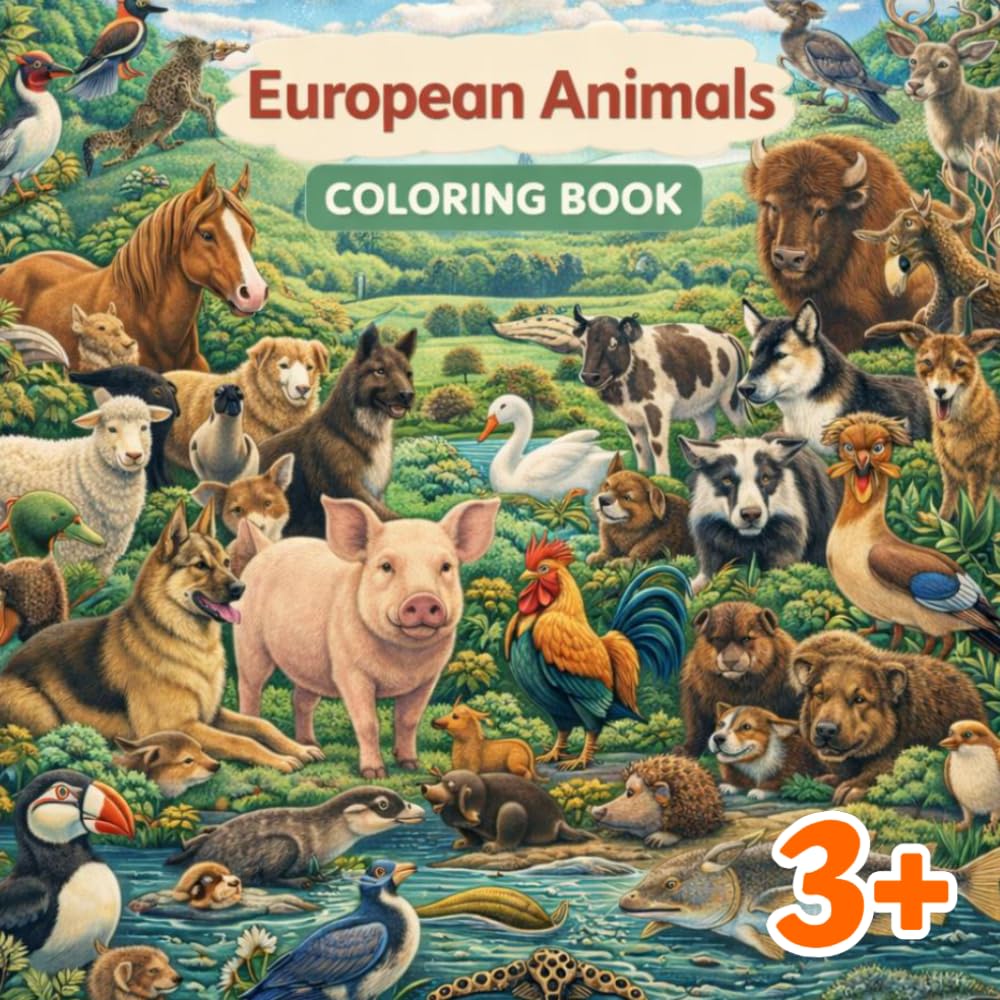 Coloring Book - European Animals: Travel Edition (Coloring Books - Animals from 7 Continents)