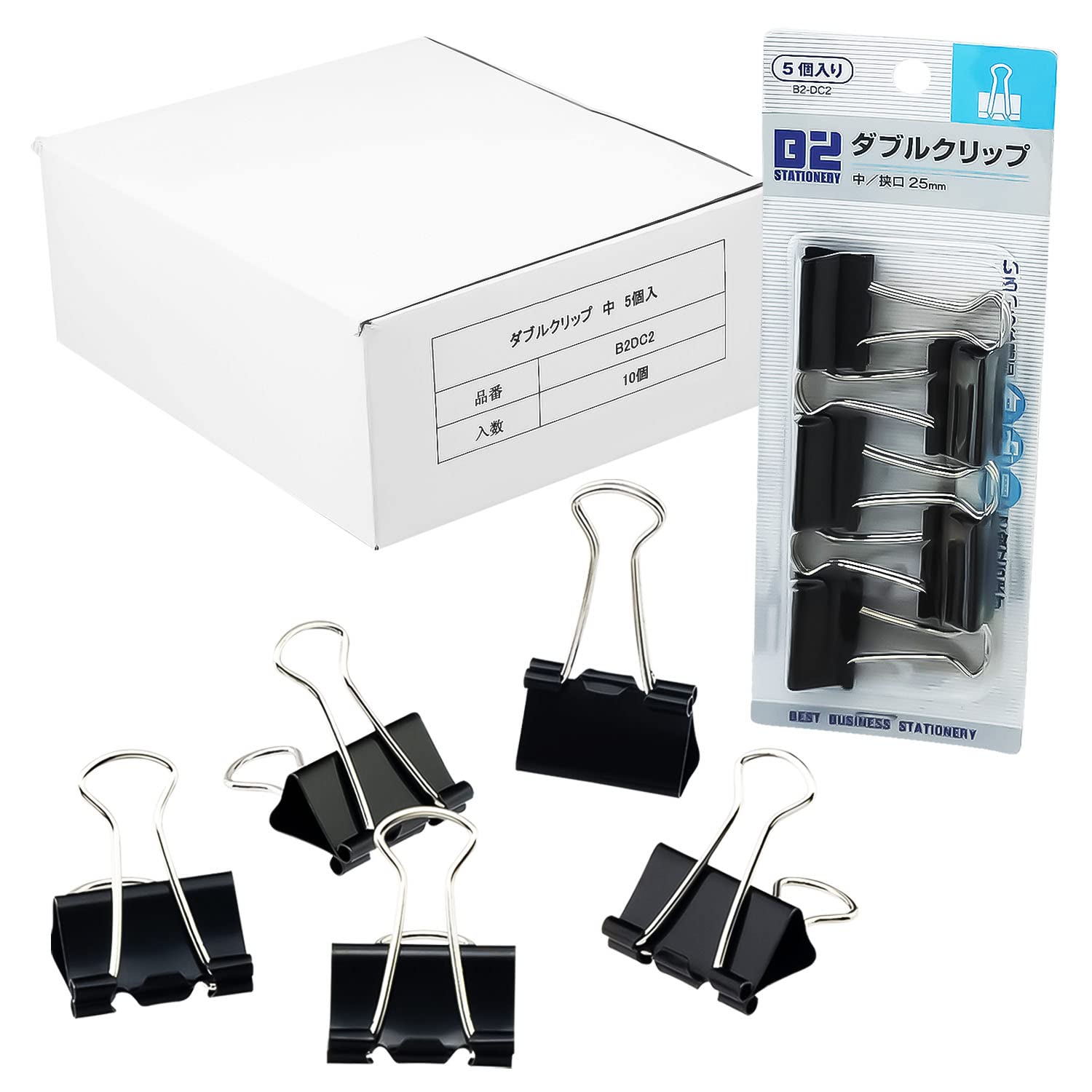 Amazon | ニッケン文具 ダブルクリップ 中 25mm 5個入 10セット