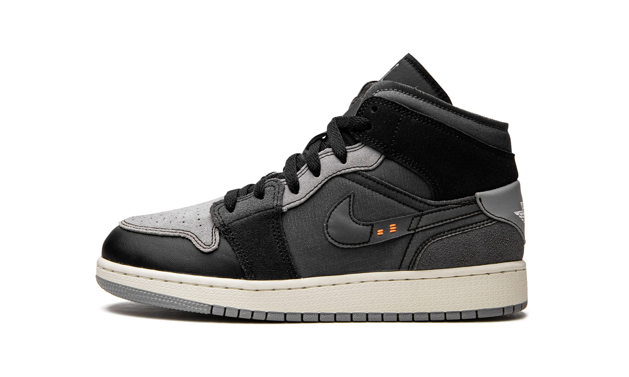 Jordan Boy's Air 1 Mid SE Craft (Big Kid) Black/Cement Grey/Light Graphite/Sail 7 Big Kid M