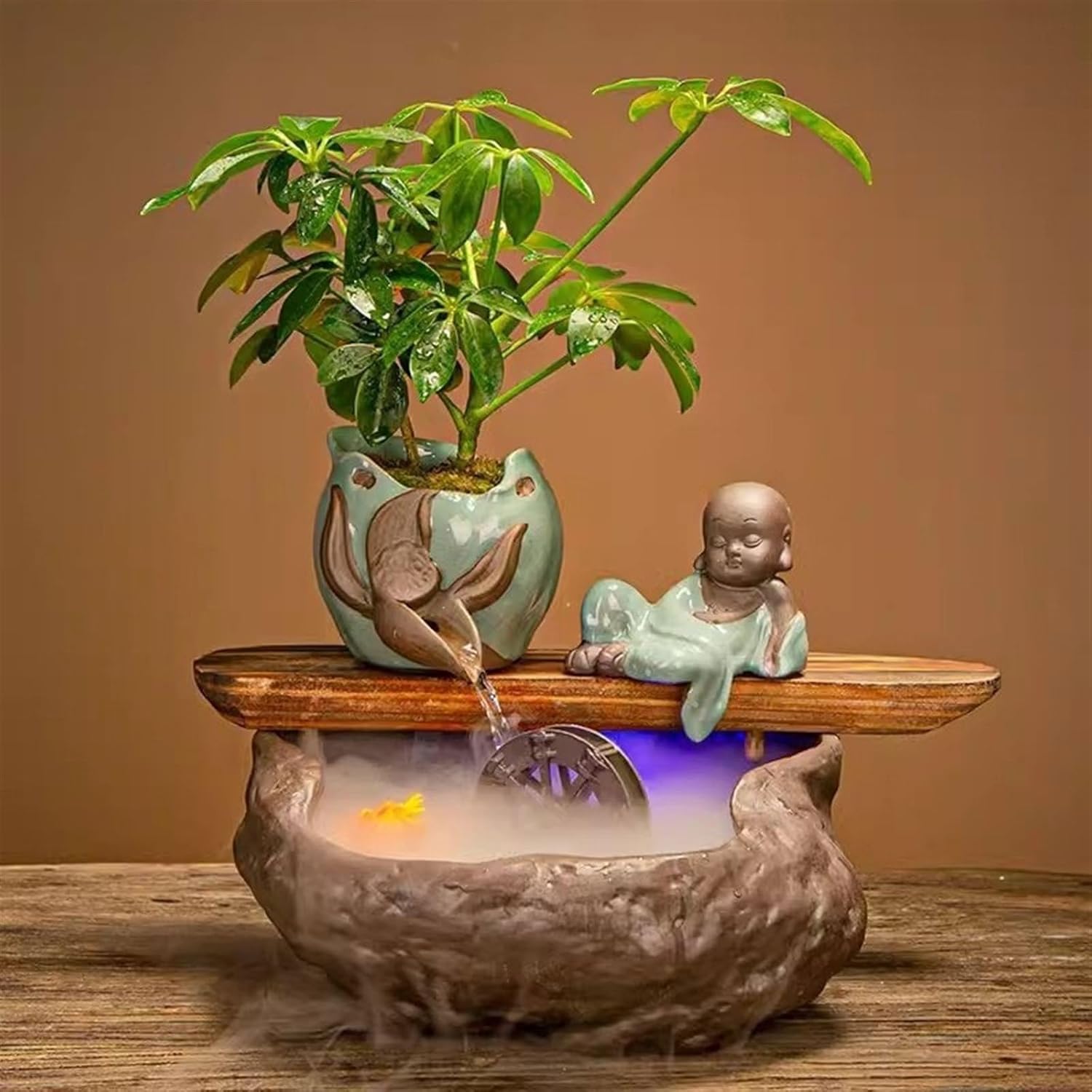 Tabletop Fountain Indoor Water Ornaments Attract Wealth Home Office Desktop Fountain Small Fish Tank Decoration Business Housewarming Gift Decor Fountains