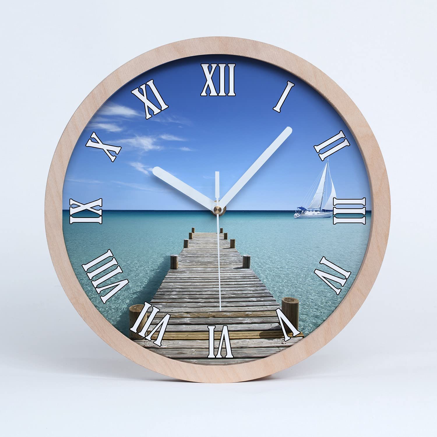 Horloge en bois silencieuse 30cm Tulup pour decorer un mur sans bruit de tic-tac genant