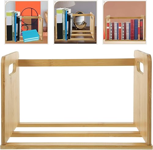 Miniatura 5 de LIFKOME Estante de almacenamiento de discos portátil para discos de madera