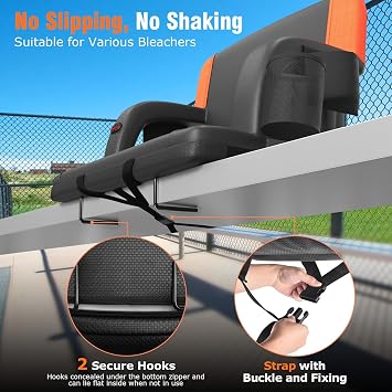 Suteck Heated Stadium Seat with Back Support, Portable Bleacher Chair