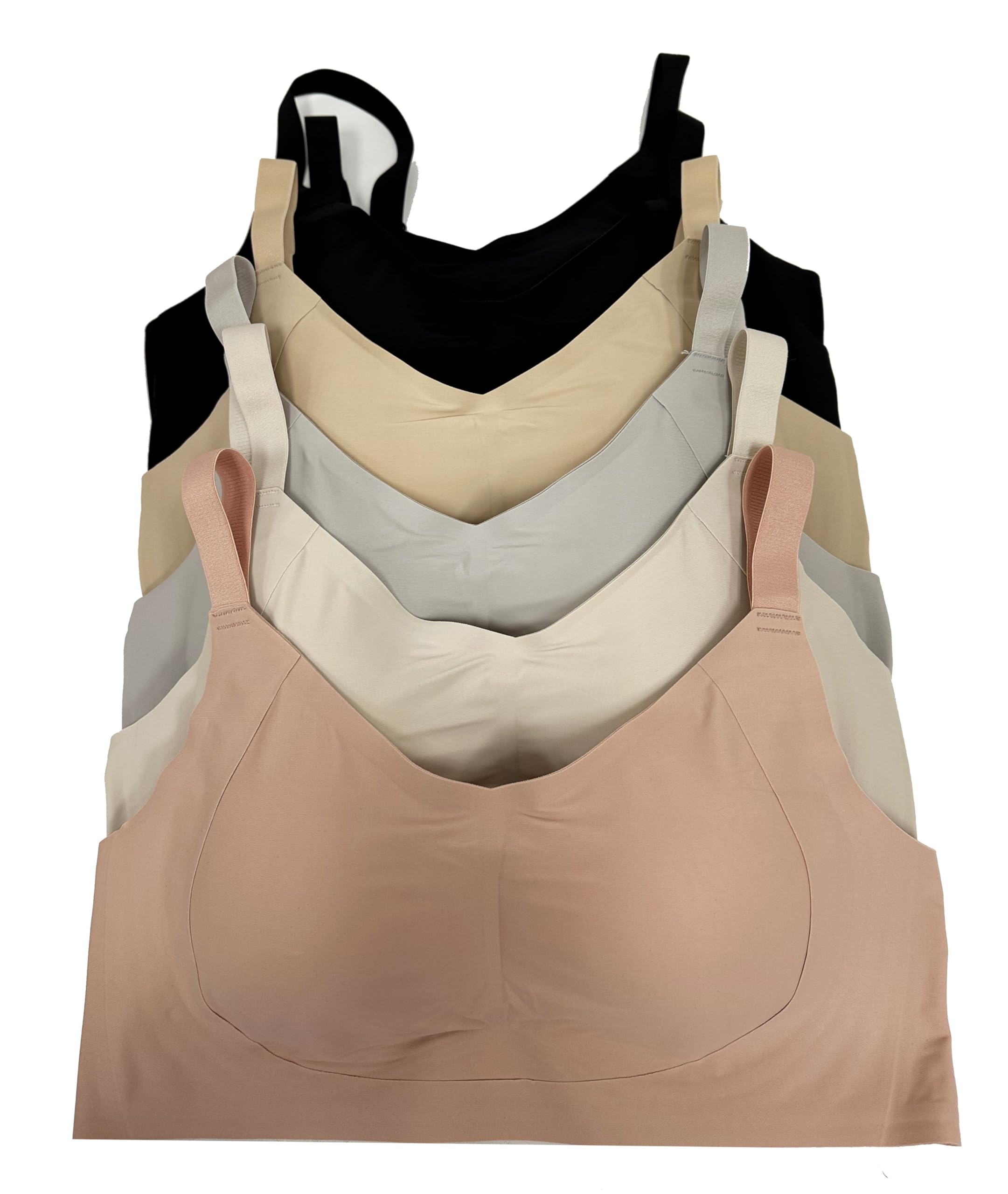 Viola's Secret 6 Pack of Color Print T-Shirt Bras B Cup C Cup and D Cup