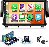 Vista 1 de Car Radio Wireless Carplay for Honda Civic 2016-2020, 2G+32G Android 13 Car Stereo, Rimoody 9 Inch Touch Screen Android Auto Mirror Link Bluetooth