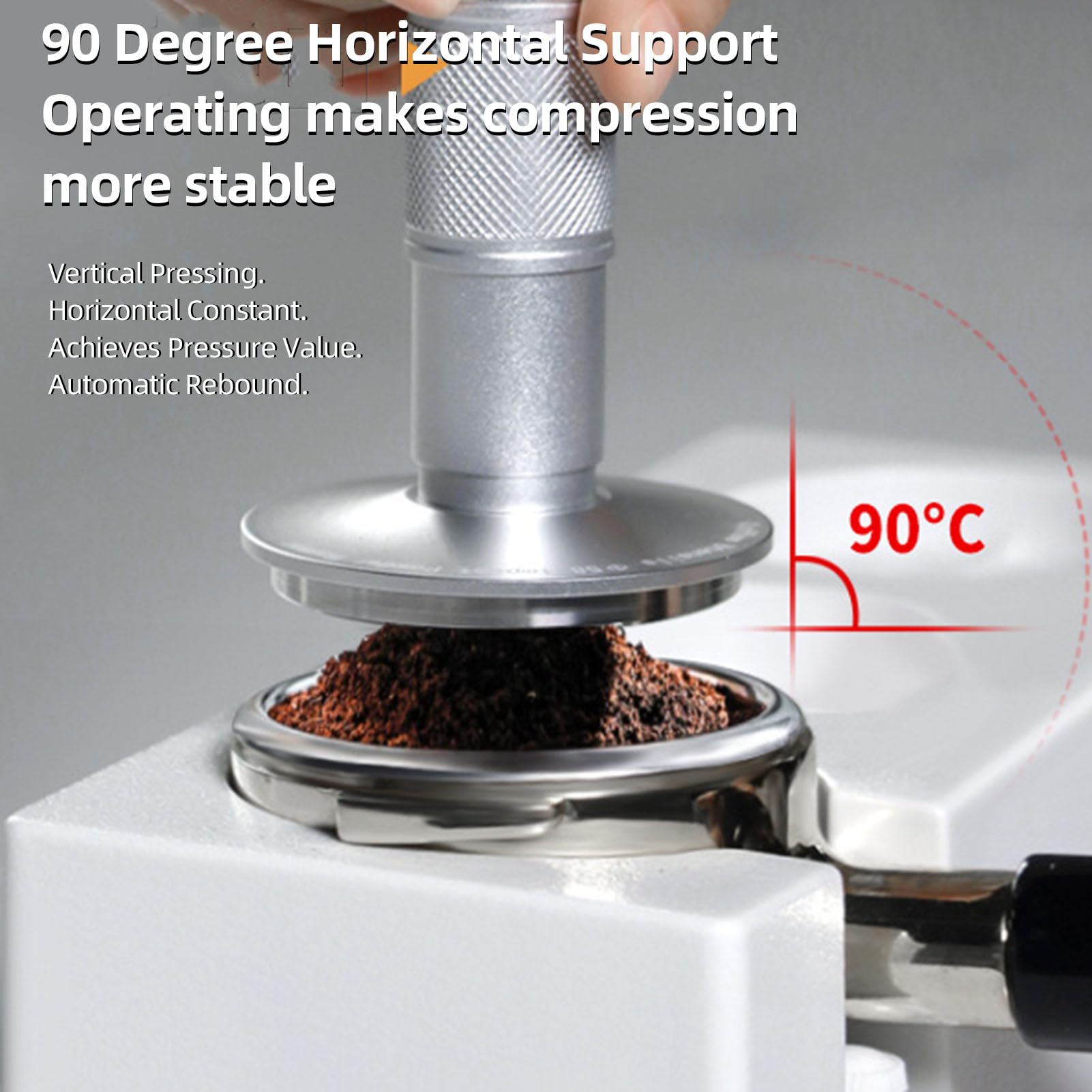 Pressino per Caffè|Acciaio Inossidabile Caricato a Molla|Pressione Costante per L'home Office|Ideale per gli Amanti del caffè (58MM)