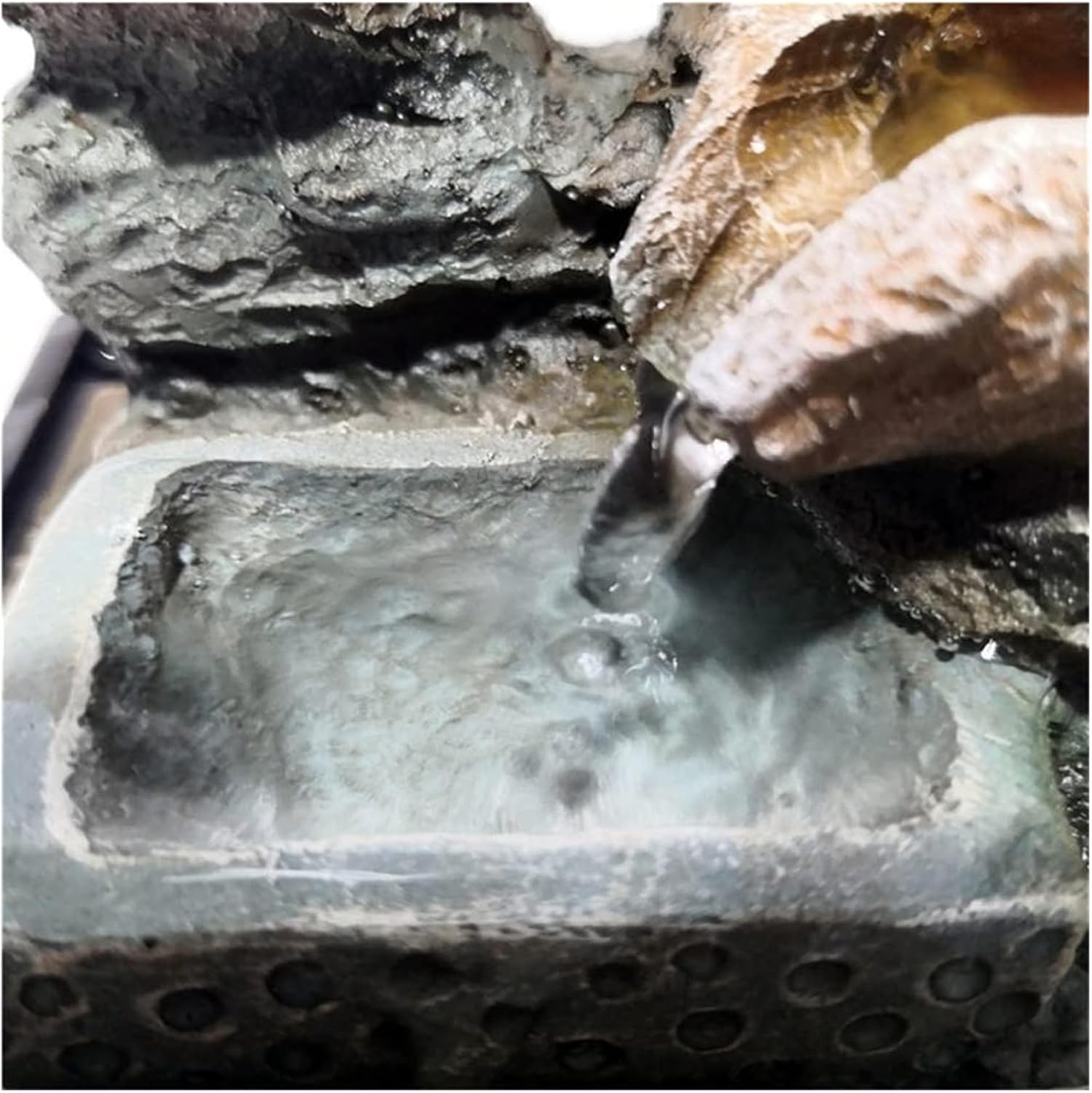 Fountain Tabletop Tabletop Fountain, Rotating Ball Rock Waterfall Fountain Office Tabletop Fountain with Colorful Lights