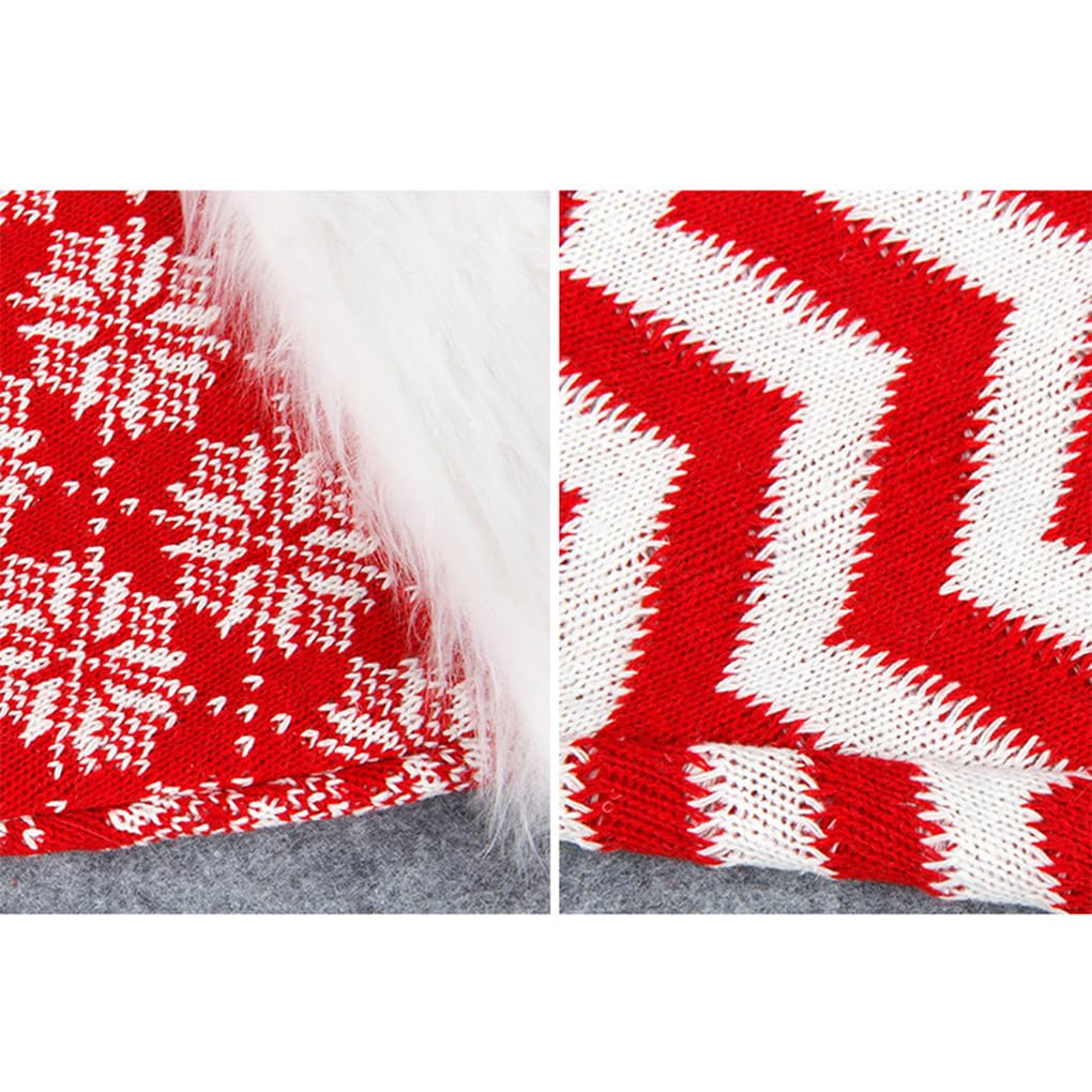 Gorras de Papá Noel, gorro de Navidad de invierno, transpirable, agradable a la piel, sombreros de Navidad a rayas, unisex, para adultos, rojo y verde