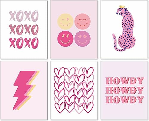MINI ZOZI Decoración de habitación Preppy - Pósteres rosados de 8 x 10 pulgadas, sin marco, estéticos de moda para niñas, dormitorios, decoración de
