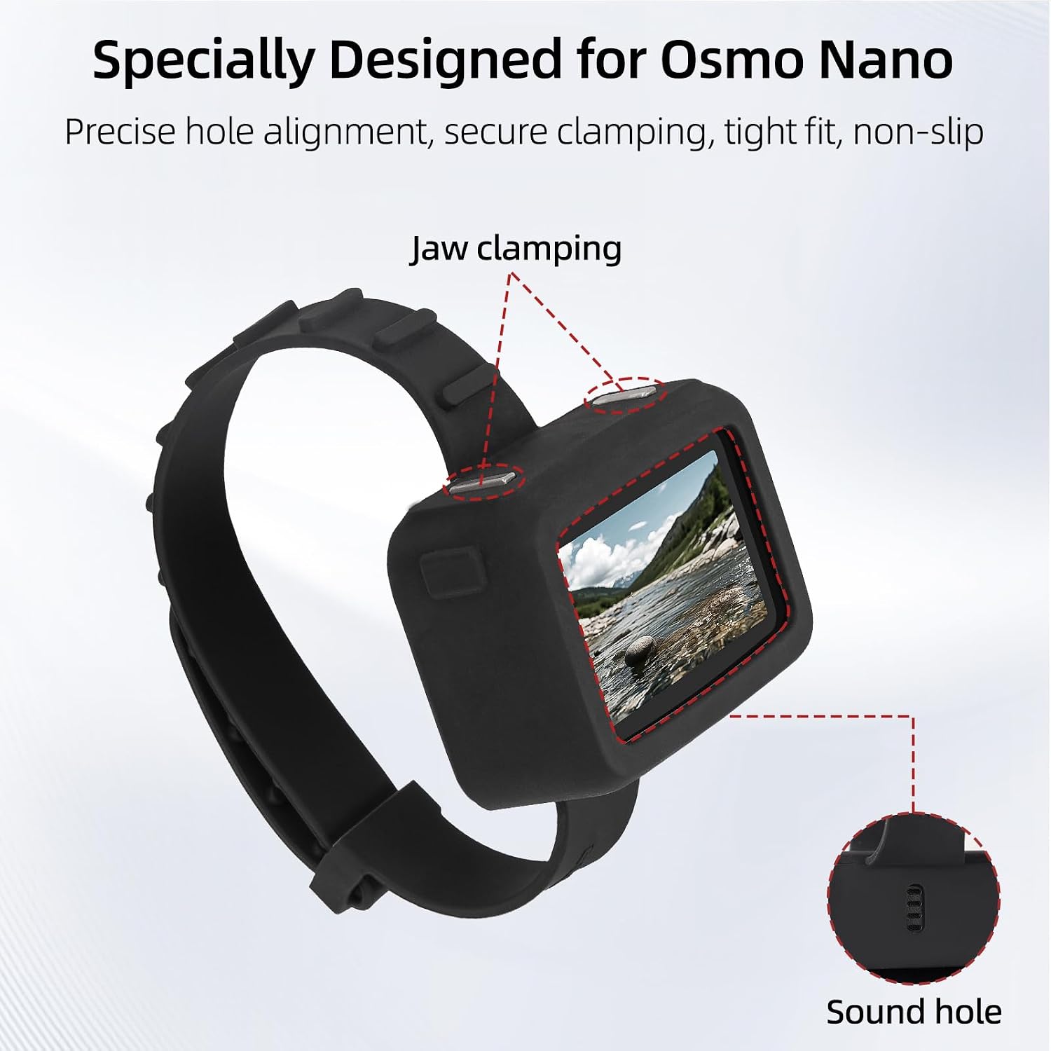 Osmo Nano Multifunctional Vision Dock Hand Strap Case, Silicone Protection Cover Wristband for DJI Osmo Nano Accessories, Length Adjustable