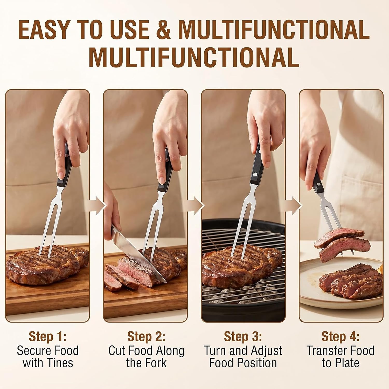 Stainless Steel Meat Cooking Fork