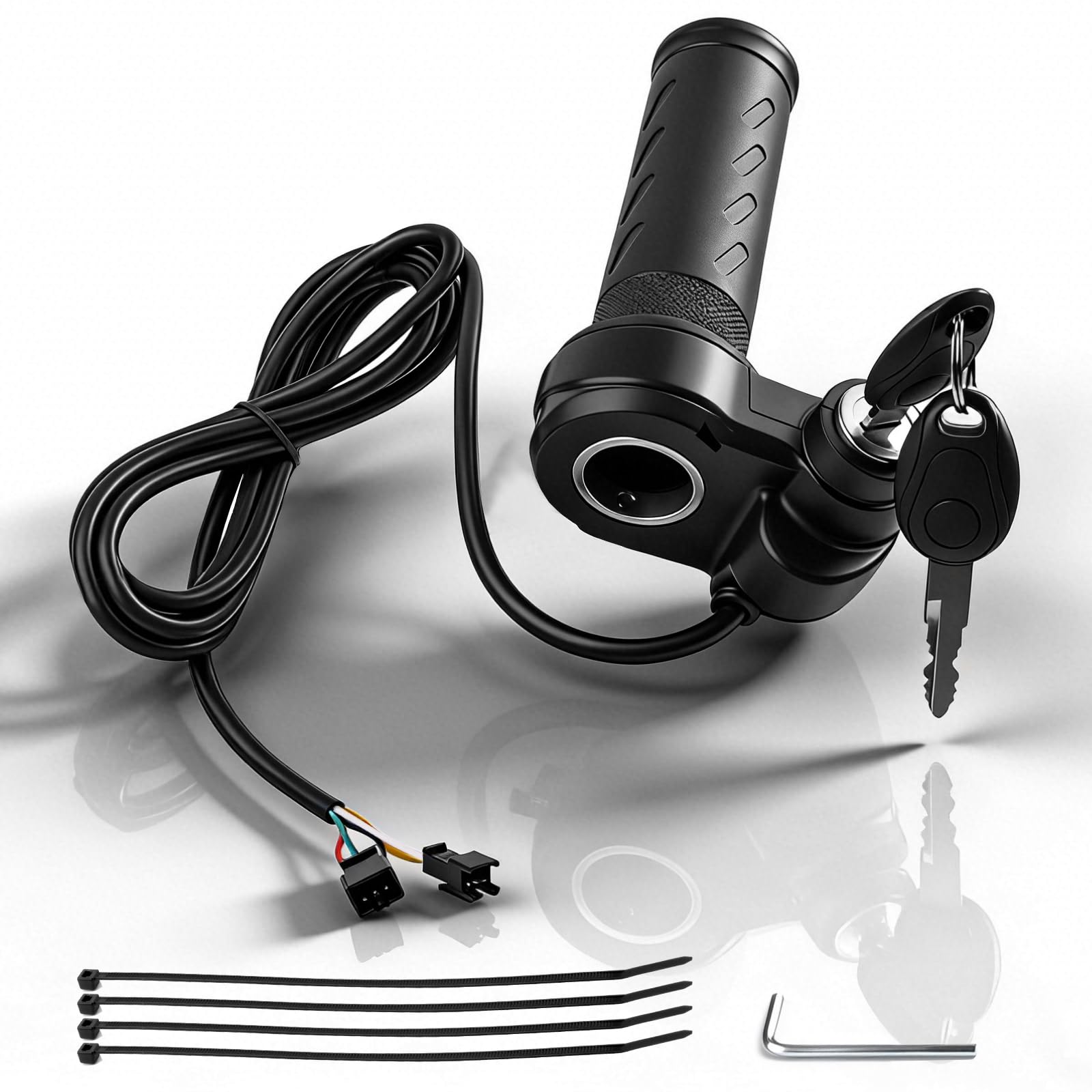 Ridstar Q20 Full Twist Throttle,3-Pin Plug and Play with 2 Keys,Universal Electric Bike Throttle Grip for Ridstar Q20/Q20Lite /Q20Pro/H20/H26 Pro/H20 Pro Most Ebikes,Motorcycles,Scooters