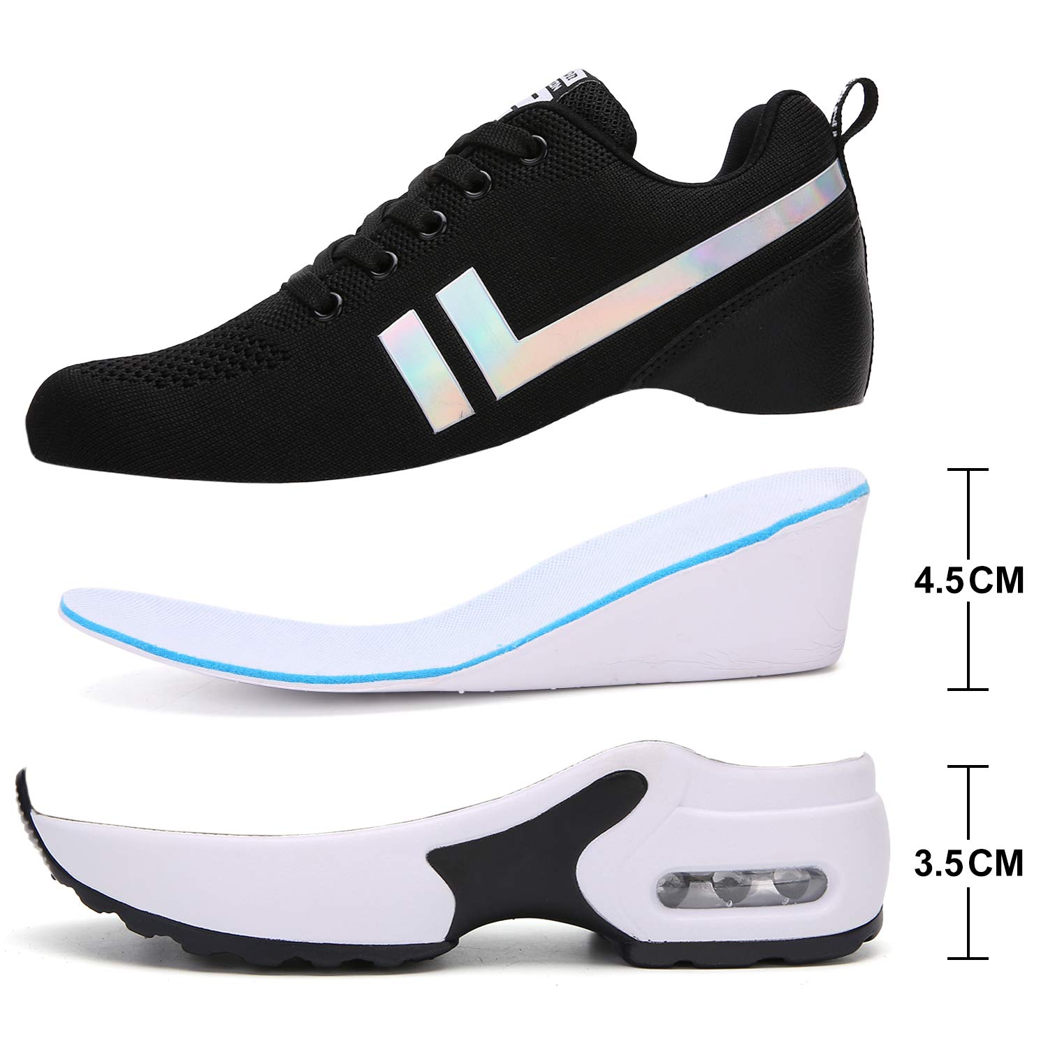 AONEGOLD Sneakers con Zeppa Interna Donna Scarpe da Ginnastica Sportive Casuale Tacco 8
