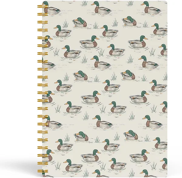 EKGJW Vintage Mallard Duck Spiral Notebook-Cute Mallard Duck Journal for Women,Cottagecore Animal Notebook Journal 5.5x8.3,Nature Lover Gifts and Aesthetic Office Supplies