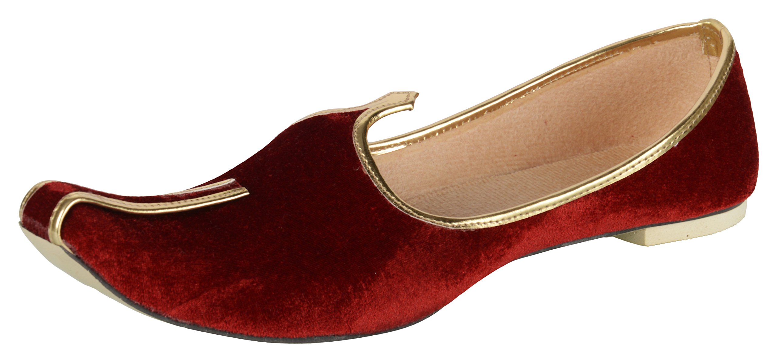 Ramraj Men's Red Velvet Jutti(Mojari)-image-24
