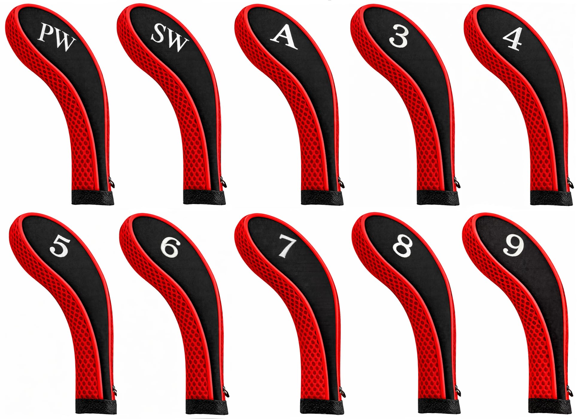 AKORD 10pc Golf Iron Headcovers Set - Blue & White Neoprene Protective Club Covers - Universal Fit for Standard Irons with Embroidered Numbers - Durable Padded Golf Club Organiser โ image 1
