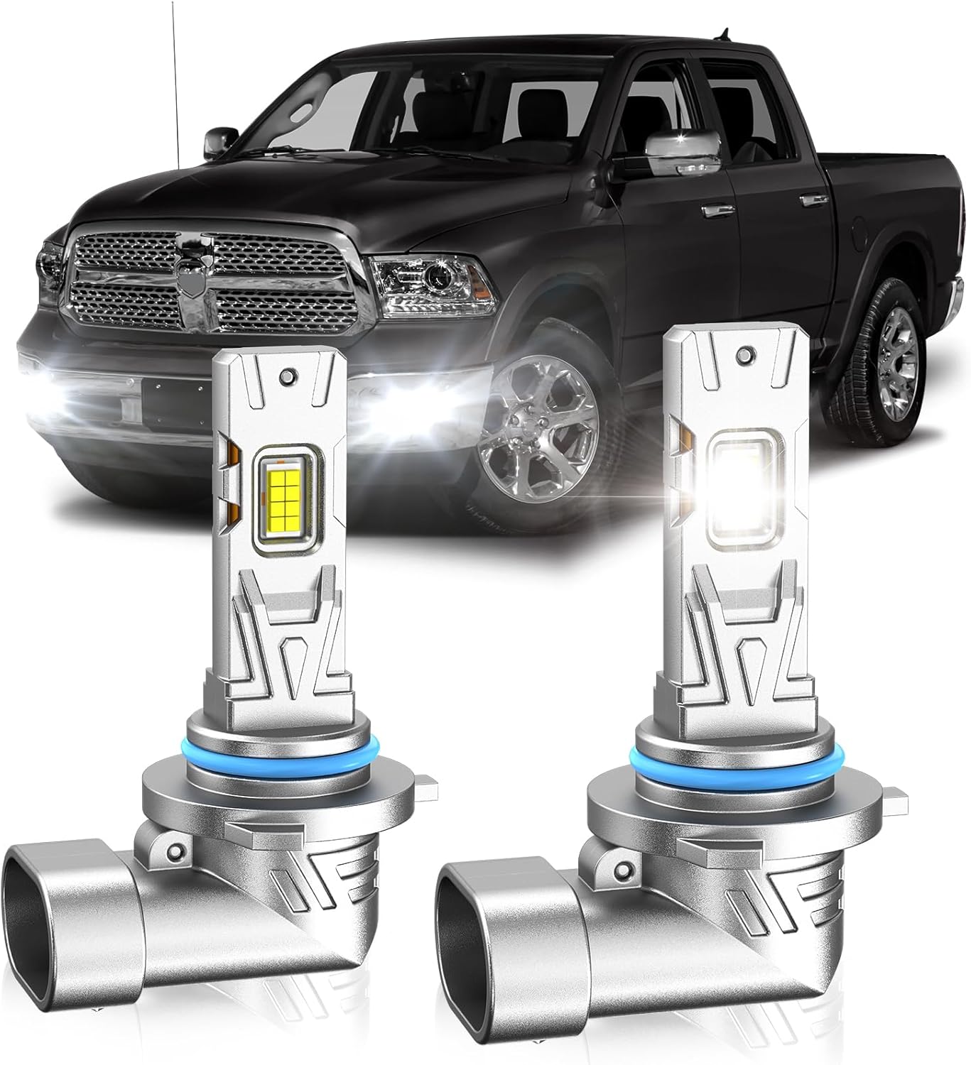 Suitable for 2006-2018 Dodge Ram 1500 2500 3500 Super Bright Fog Light Bulbs, 6000K Cool White, 600% Brightness, 3570 CSP Chips Fog Lamps Replacement，Plug and Play, Pack of 2
