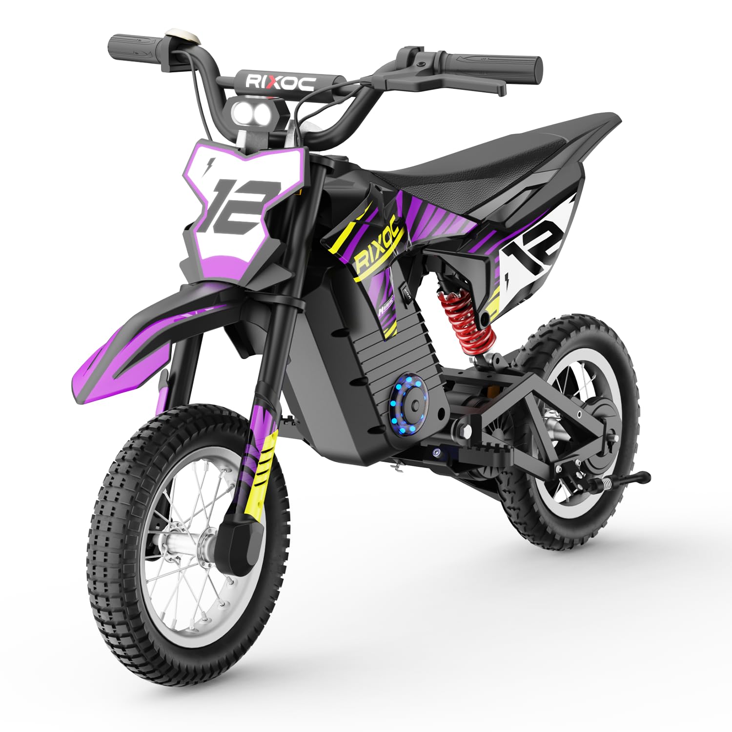 DK-12 Kids Electric Dirt Bike | 25KM/h Adjustable Speed | 140lbs Load Capacity | IPX4 Waterproof | Gift for 3-8 Years Old (Black)