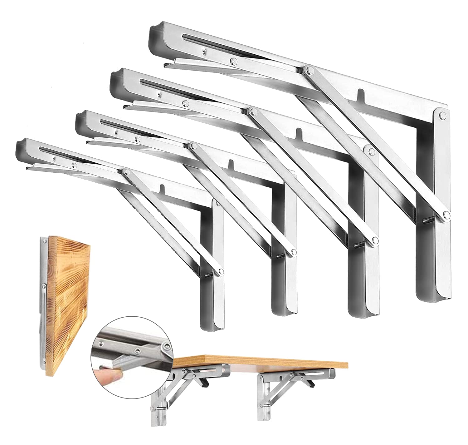 Buy 12''Folding Shelf Brackets Heavy Duty Max Load 440b Stainless