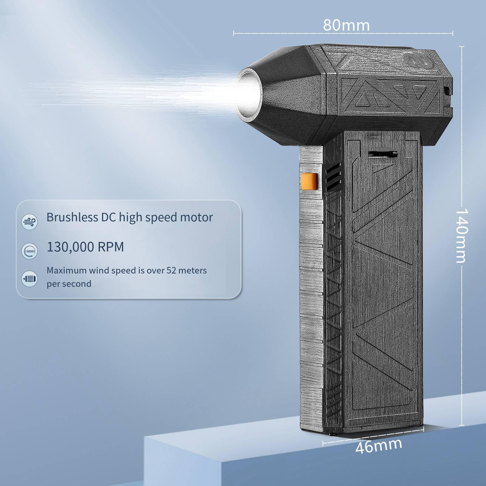 Sichuny Super Power Blower Mini-Ventilator 130.000 Min, 52+M/S Hochgeschwindigkeits-Kanalventilatoren, 8000 MAh Bürstenloser Motor, Industrieller Kanalventilator, Einfache Installation