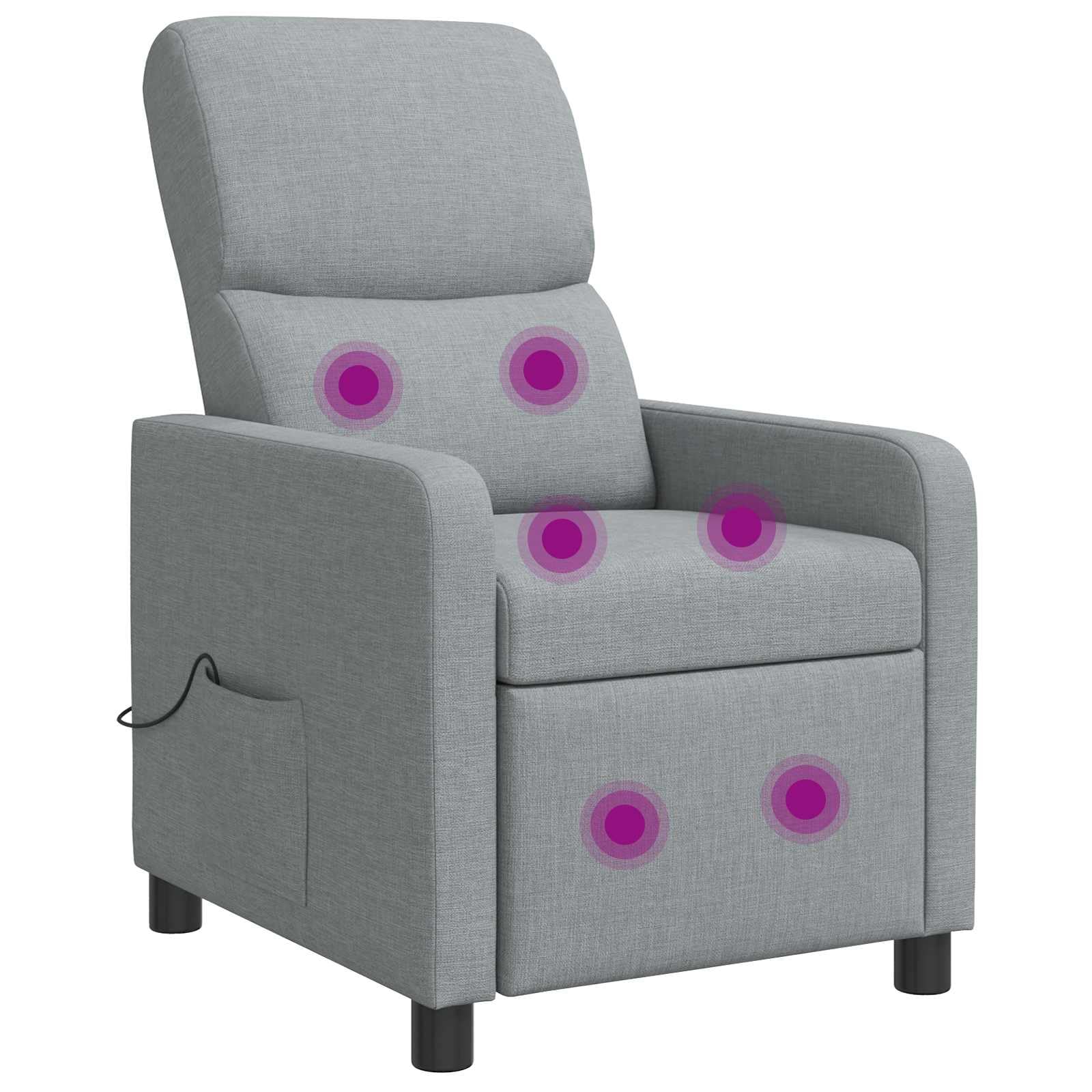 Generico Poltrona Massaggiante Grigio Chiaro Tessuto,42034829