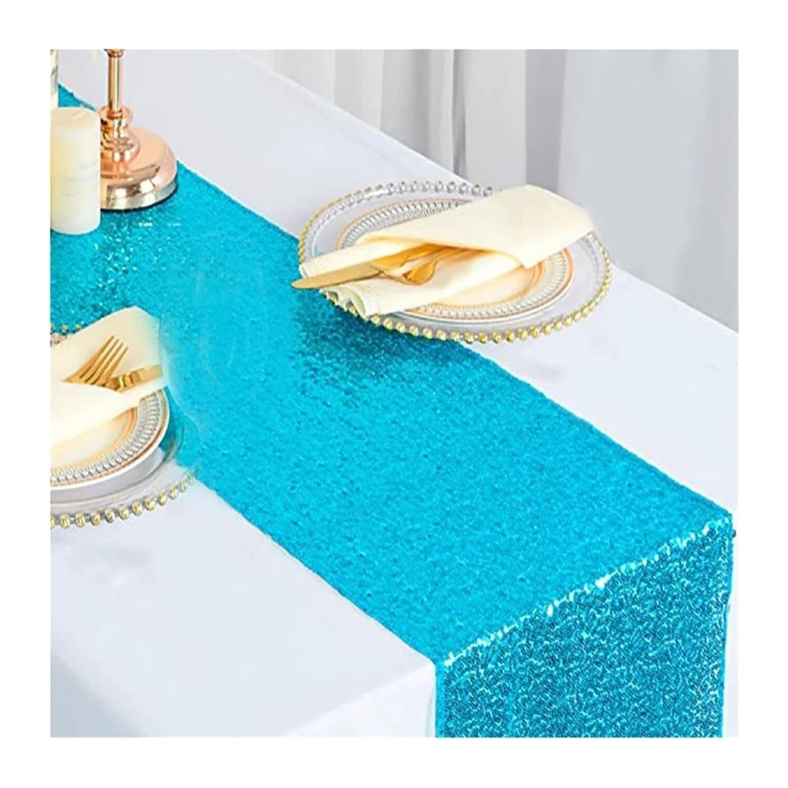 PZOFERLIN Table flag Sequin Table Runner Glitter 30x180cm Wedding Party Birthday Banquet Hotel Home Decor(Color 3)