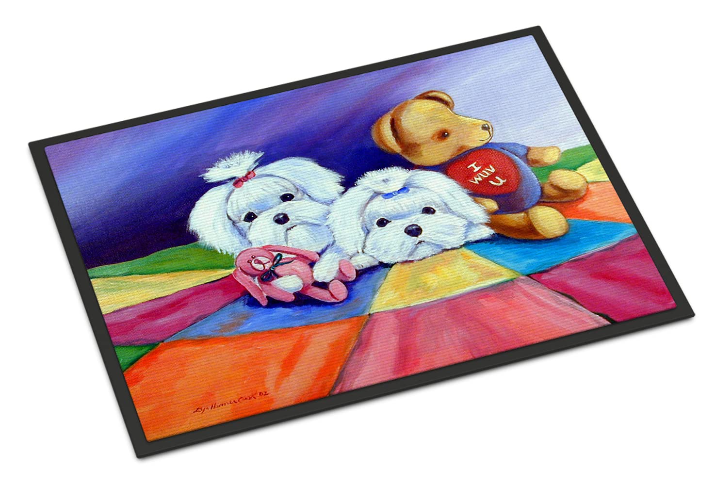Caroline's Treasures 7515JMAT Maltesische Fußmatte für drinnen und draußen, 61 x 91,4 cm, Mehrfarbig