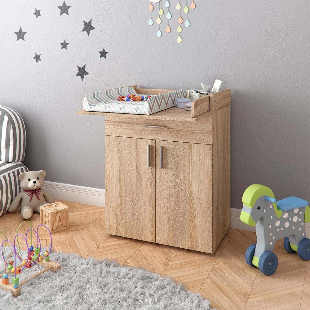 Vicco Commode à Langer Lena, Sonoma, 75.2x101.5cm | convertible en commode standard après la période de change