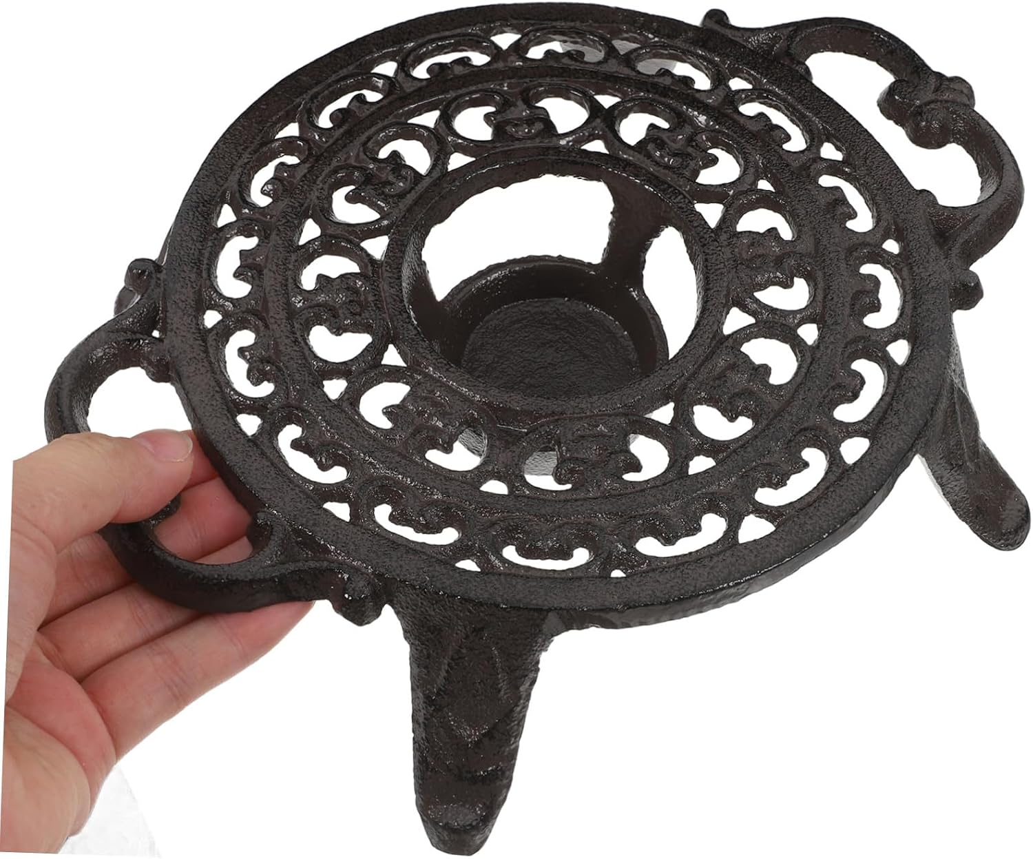 HEALLILY Cast Teapot Warmer with Tripod Stand for Tea Coffee and Elegant Candle Holder Design for Home Office Superior Heat Retention and Stable Use