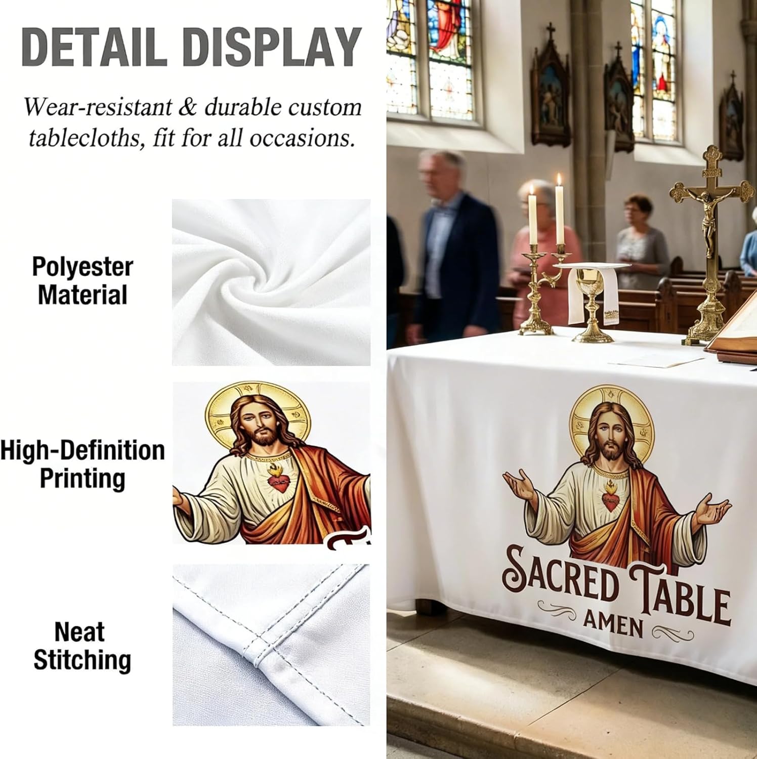 Personalized Table Cloth with Logo 4/5/6/8/10FT Custom Table Cloth for Business Tradeshow Events Company School Shop Wedding Other Important 6 FT (72x 30x 30)