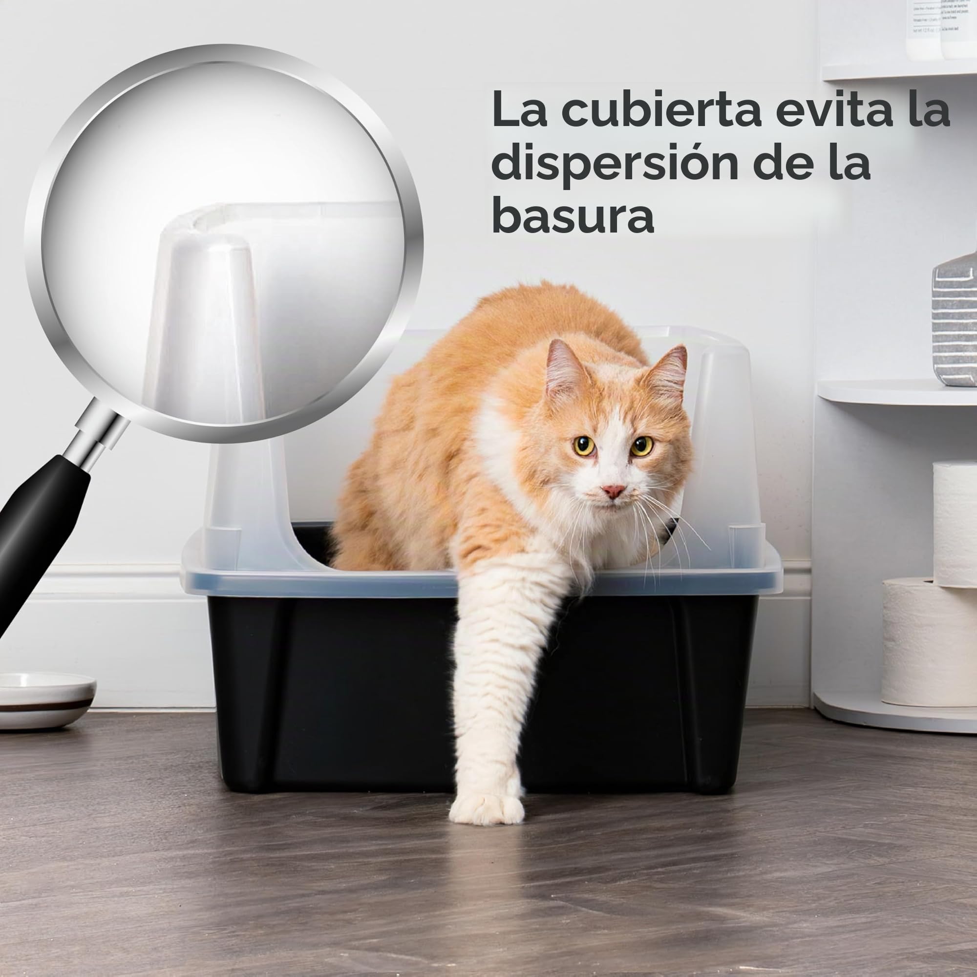 IRIS USA - Caja de arena extragrande para gatos grandes y hogares con múltiples gatos, protector de dispersión de cara alta, fácil de limpiar, 30 pulgadas de largo x 20 pulgadas de ancho x 14 pulgadas