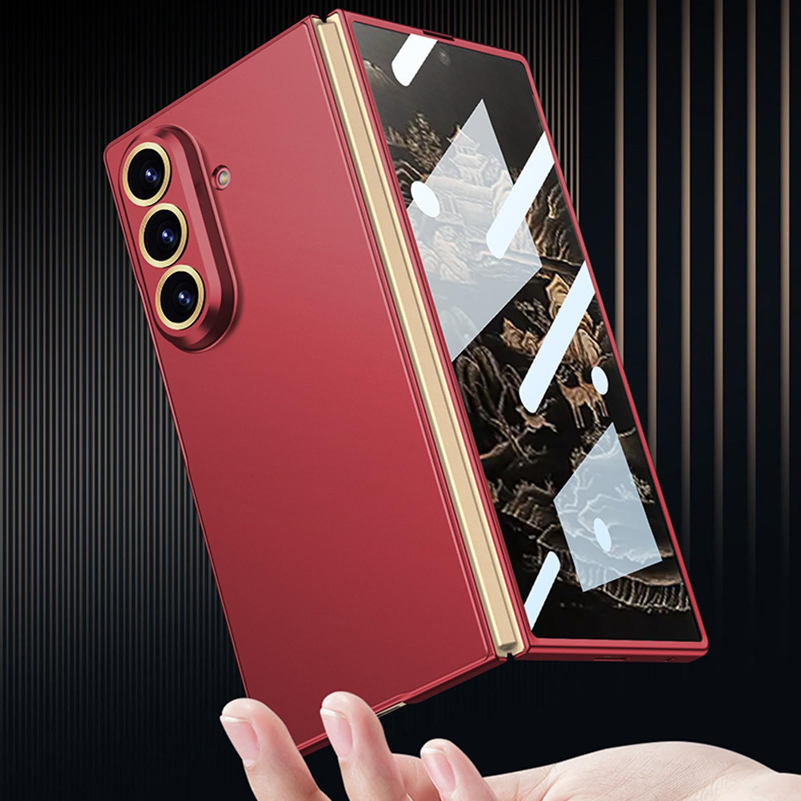 Funda Esmerilada For Samsung Galaxy Z Fold 8 Ultra, Protector De Pantalla De Vidrio Templado Ultrafino Y Ligero, Cubierta De Película, Carcasa Antihuellas For Cámara(Green)