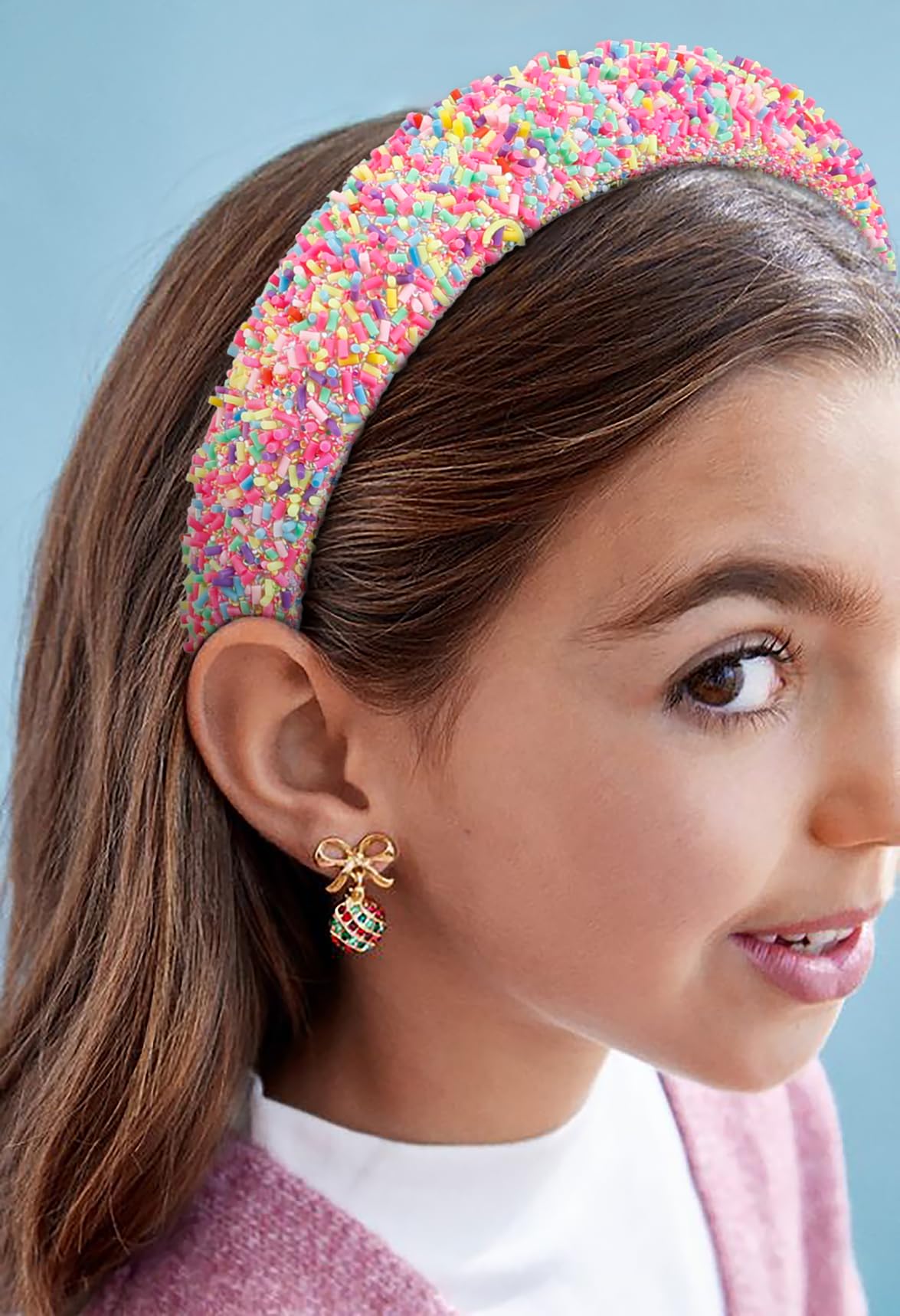 Brand new sprinkle headband Versona | rainbow sprinkles headband main image 4