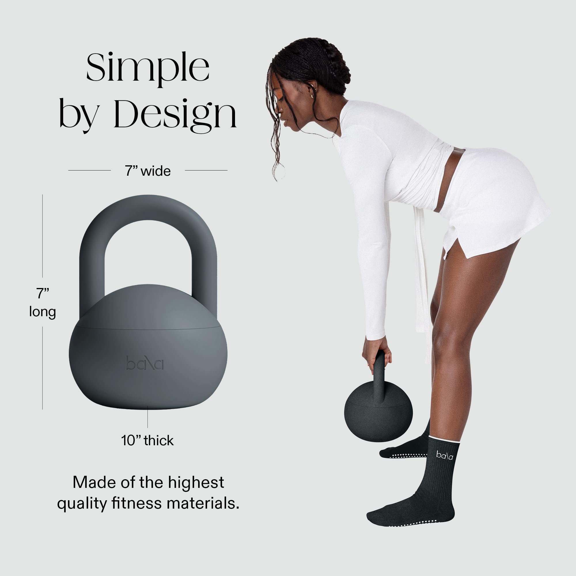 Bala Kettleball, weiche Kugelhantel für Frauen – Kettlebells Kraft- und Kerntrainingsgeräte für Heim-Fitness-Workouts – rutschfeste Griff-Übungsgewichte mit gepolsterter, schlagfester Basis
