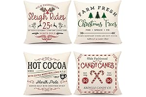 4TH Emotion Farmhouse Christmas Pillow Covers: Festive Winter Décor for Cozy Homes