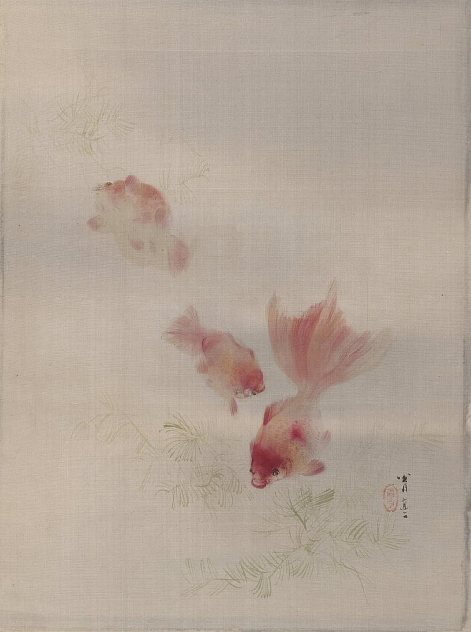 POSTERIIk Vintage Art Print Images Pictures Print Goldfish by Watanabe Seitei Modern Colour Posters for Office Home Decor 60x90cm