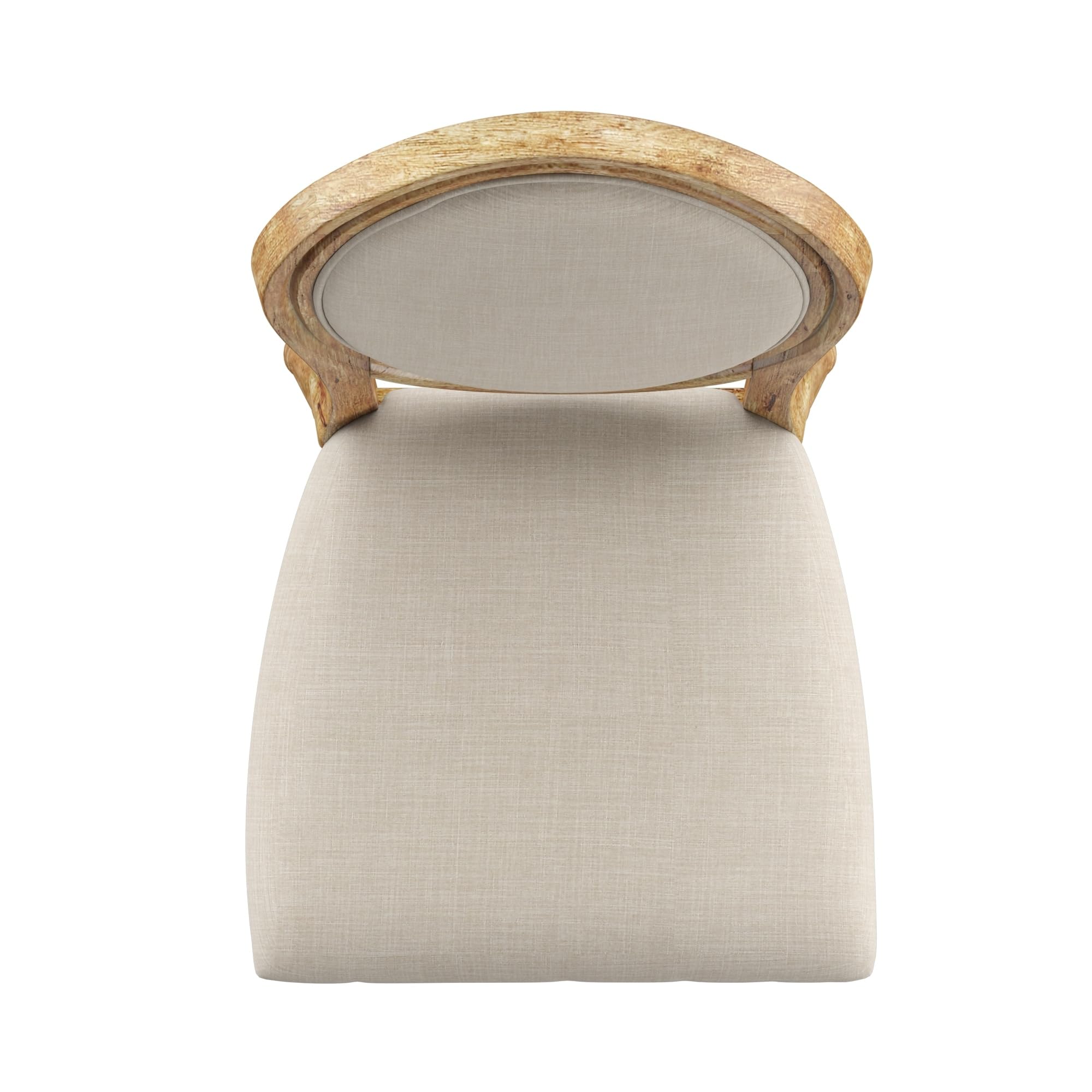 Inspire Q Deana Round Linen and Wood Dining Chairs (Set of 2) by