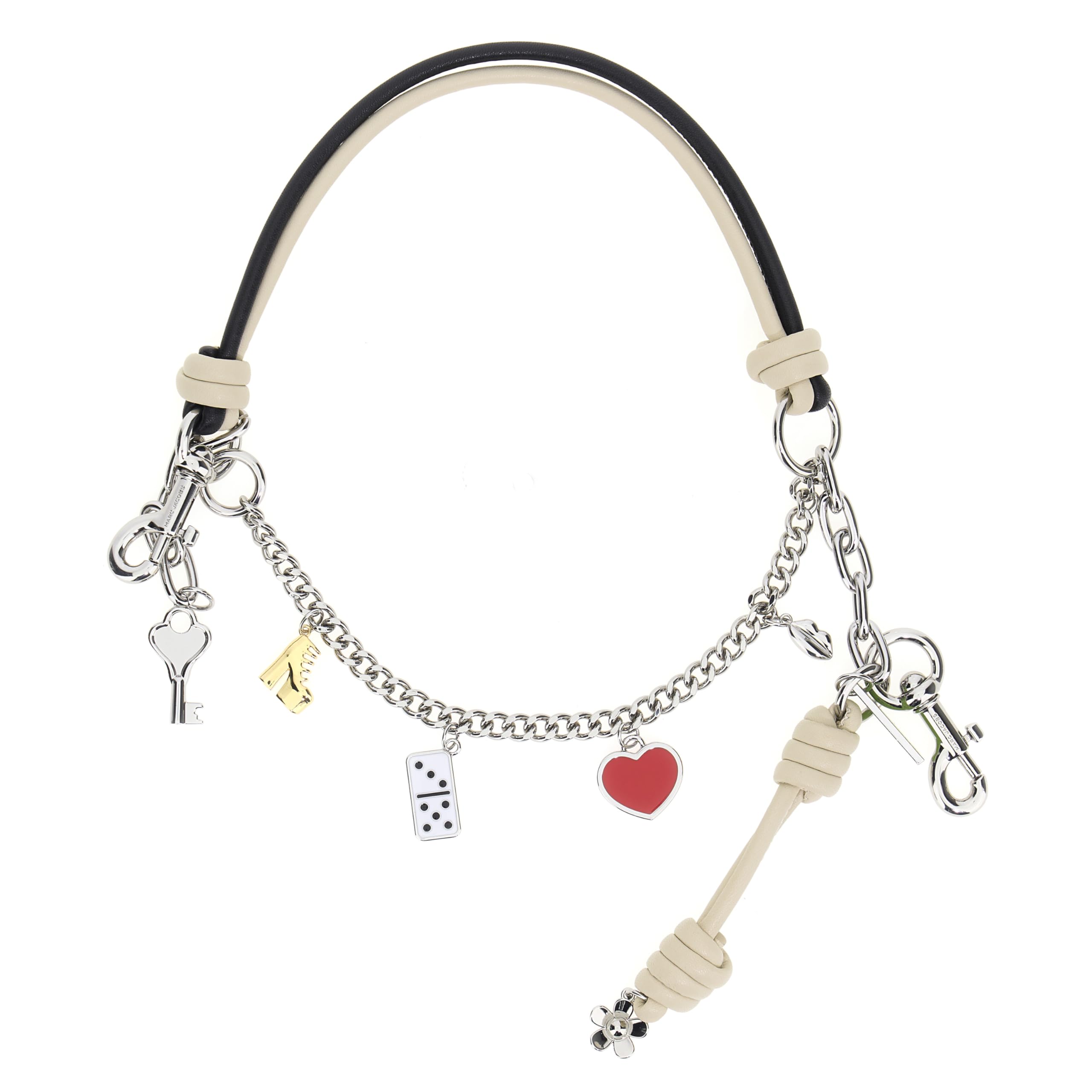 MARC JACOBS THE MINI ICON CHAIN CHARM BLACK/CLOUD WHITE