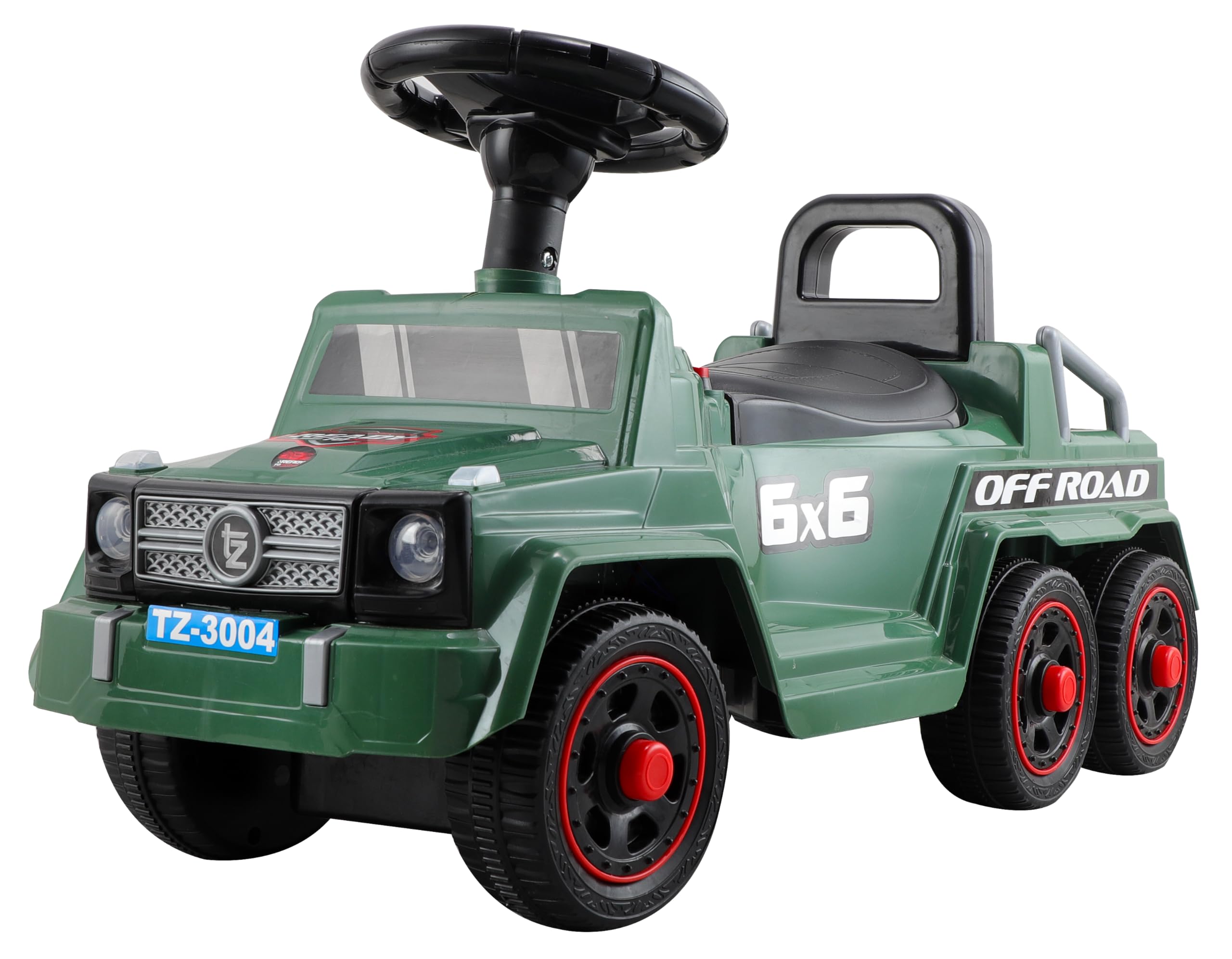 Toyzoy Off-Road Jeep(6×6) Manual Push Ride On with Music & Light for Kids|Boys|Girls Age 2+ Years (Green)