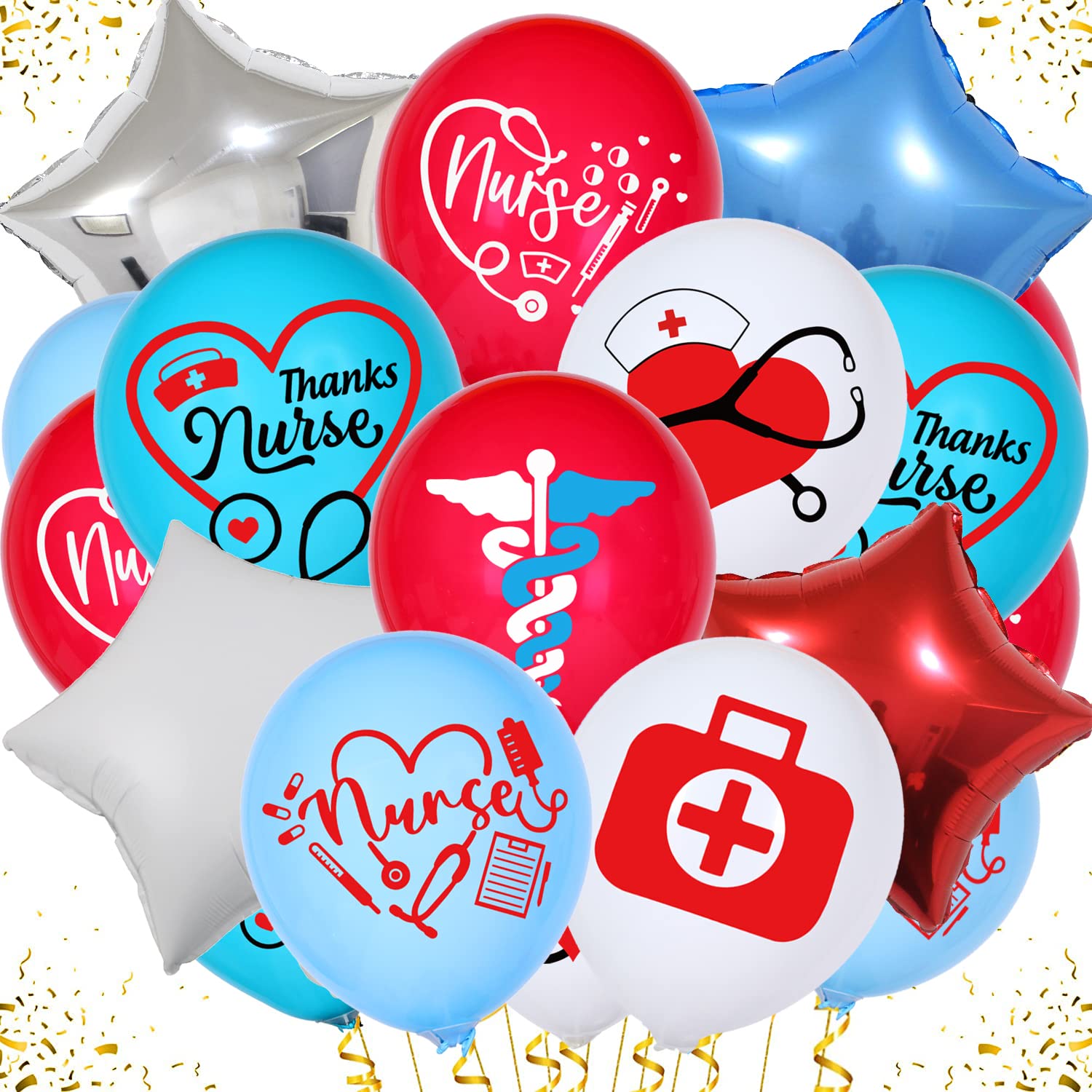 46 Pcs Nurse Balloons Nurse Graduation Party Decorations Nurses Day