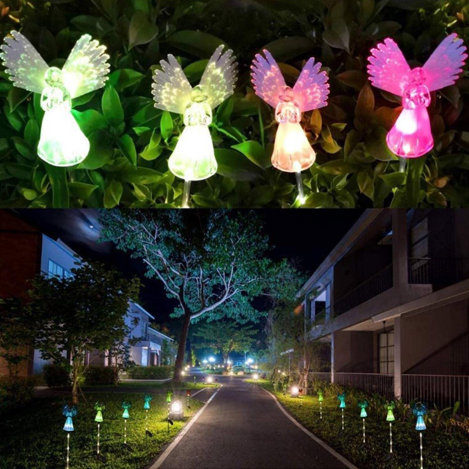 2 Stück Solar-Engel-Lichter Für Den Garten – Wasserdicht, Mit Farbwechsel-LED, Für Friedhof, Hof & Wege