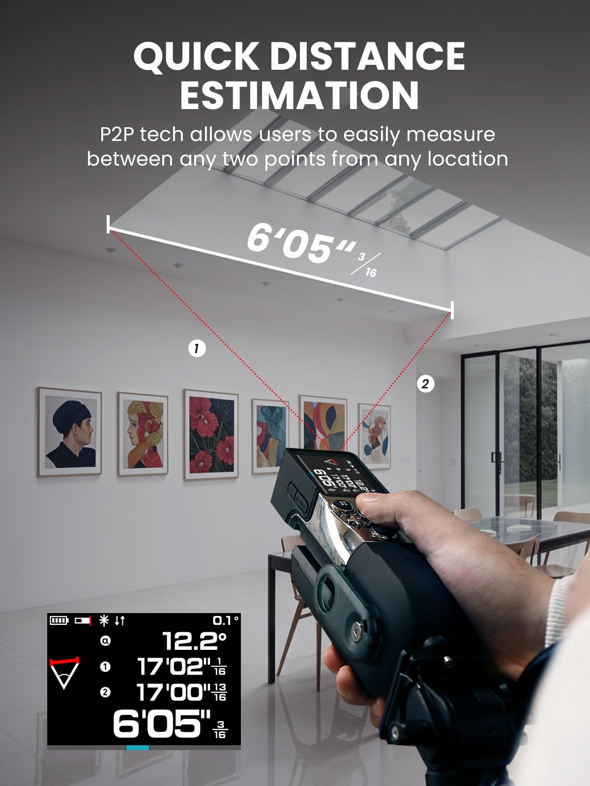 MiLESEEY XTAPE1 Ruban à mesurer Laser numérique, APP Sync | Professionnel précis, Affichage numérique instantané, Laser d'alignement vert, Lames remplaçables modulaires,