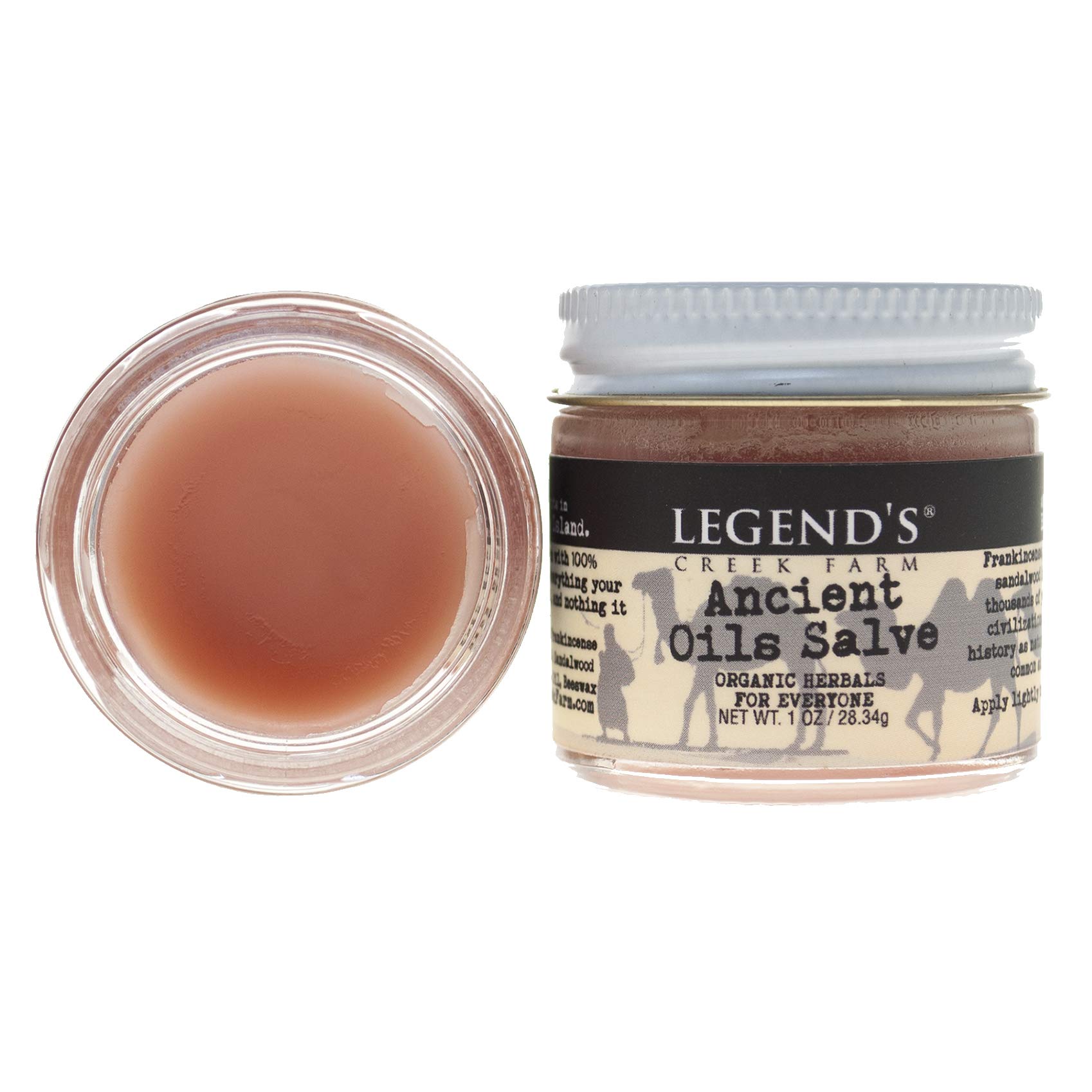 Legend's CreekFarm Herbal Salve - Healing Ointment with Frankincense, Myrrh, & Copaiba - Natural Balm for Skin Irritations & Body Aches - 1oz. Healing Balm Handmade in USA (Ancient Oils S.)