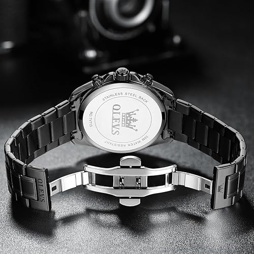 Miniatura 3 de OLEVS Relojes para hombres Reloj de moda de cuarzo impermeable fecha clásico luminoso analógico temporizador popularidad acero inoxidable relojes de