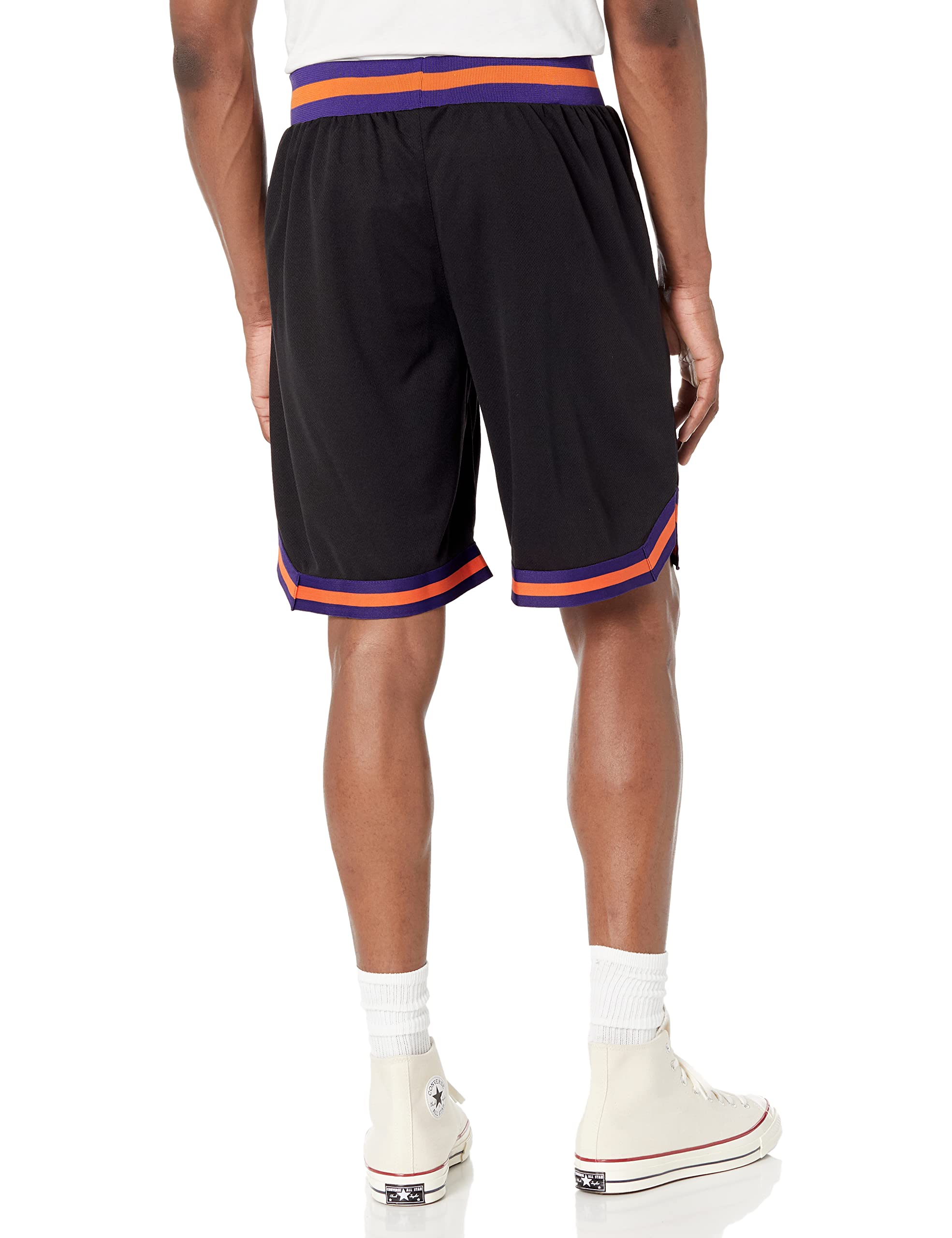 Unk NBA Short de Basket pour Homme GSM3547F avec Logo de l'équipe de la NBA tissé en polymaille, Noir, Taille L