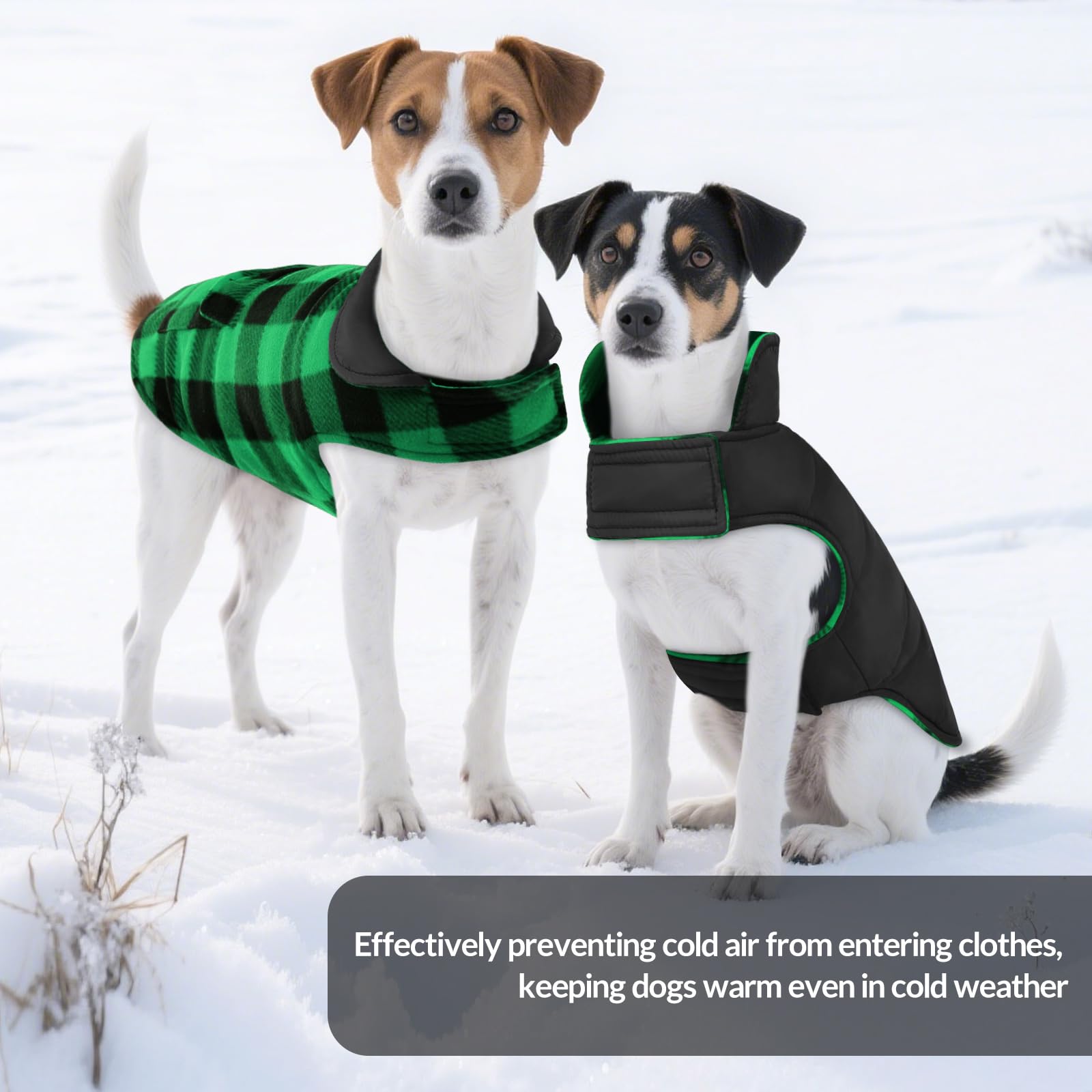 ASENKU Cappotto Cane Impermeabili Invernale, Cappottino Cane Reversibile Antivento Freddo Taglia Media L, Calda Giacca per Cani, Gilet per Cani con Fodera in Lana Protegge Dal Freddo
