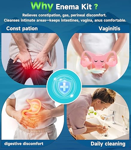 Miniatura 2 de Limpiador de ducha vaginal de 10.1 fl oz, kit de limpieza de vagina anal anti flujo posterior, kit de enema para limpieza de colon, presión manual y