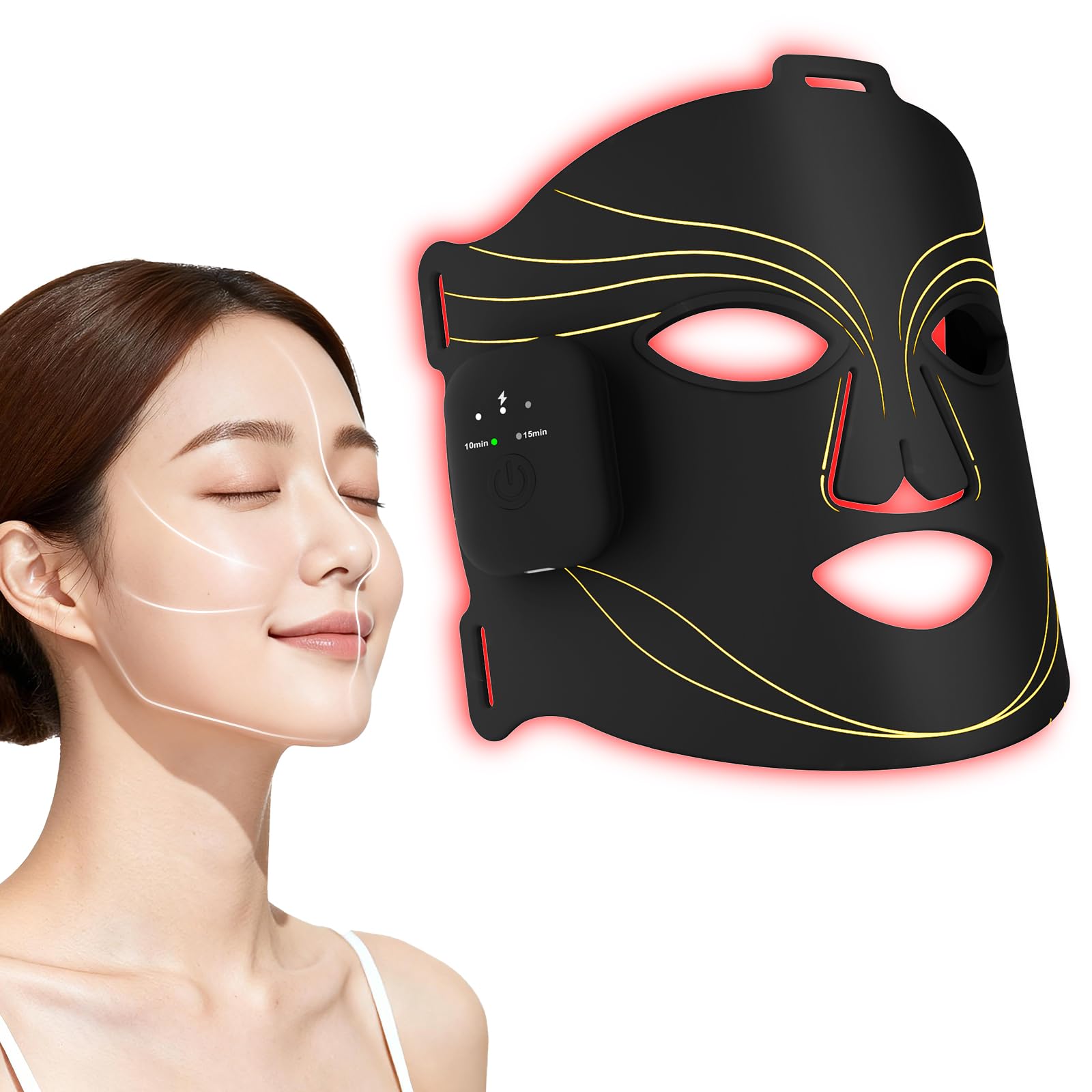 Amazon.co.jp: Heathredyワイヤレス赤色光フェイスマスク LED近赤外線