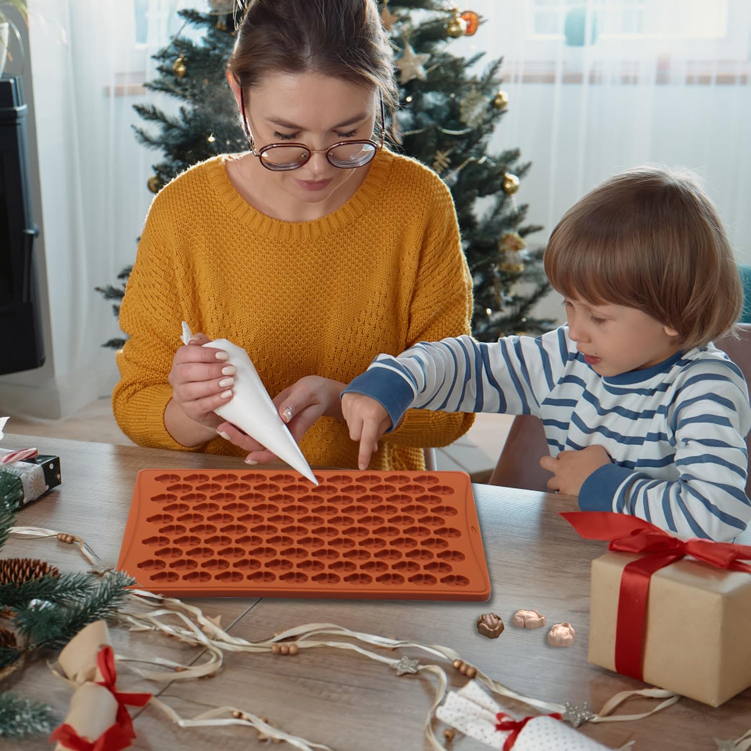 Halloween Backform Mit 100 Förmchen - Antihaft Silikonmatte Für Schokolade & Kekse