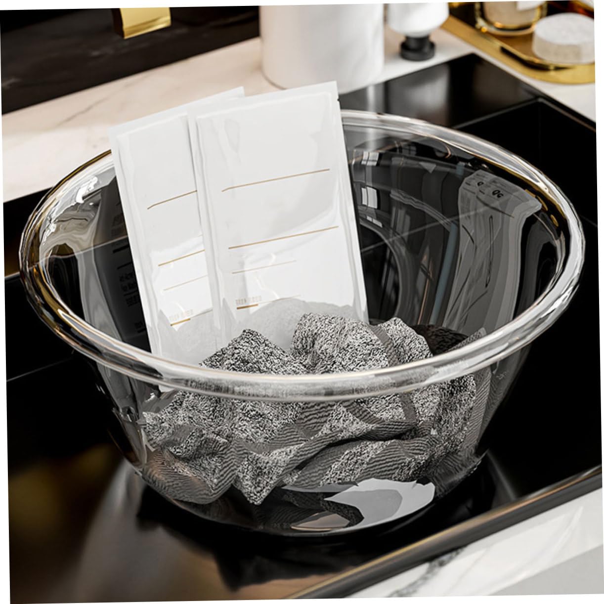 ABOOFAN Bassin en Plastique Transparent Résistant et Robuste, Capacité Moyenne, Lavage Visage à Salon